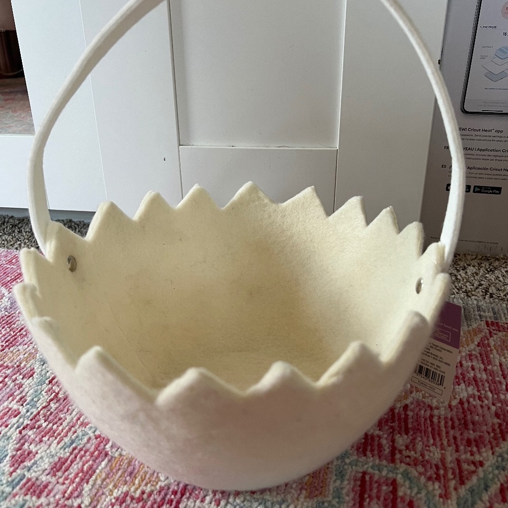 Dinosaur egg  felt Easter basket.